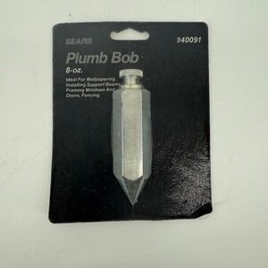 Vintage Sears Plumb Bob 8 oz NOS No. 940091 Made in USA Carpenter Tool NEW